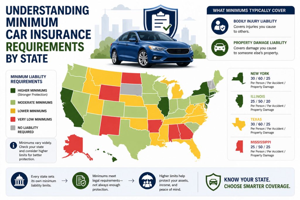Minimum Car Insurance Requirements by State Cost Guide